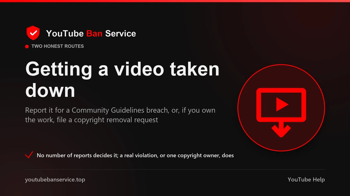 Get a YouTube video taken down: report for a violation or file a copyright removal request