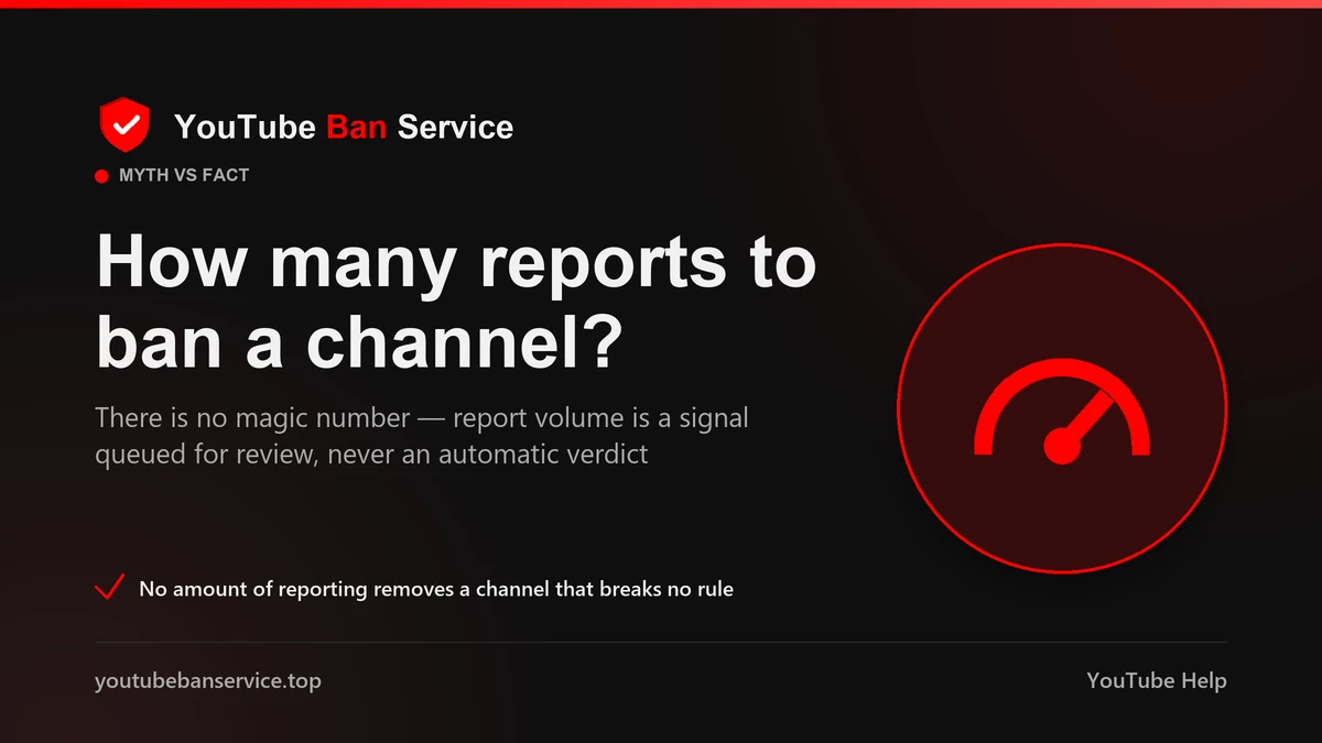 How many reports to ban a YouTube channel: there is no magic number — volume is a signal for review, not a verdict